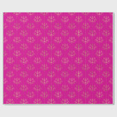 Elegant Glam Hot Pink Gold Patroon Cadeaupapier (Vlak)