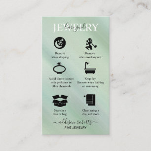 Elegant Glam Iridescent Holografi Jewelry Care Visitekaartje