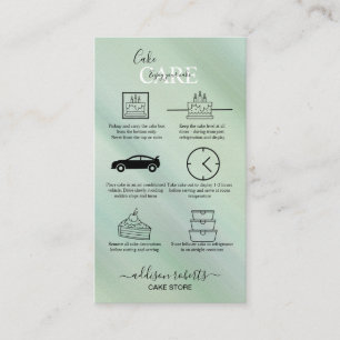 Elegant Glam Iridescent Holographic Cake Care Bus Visitekaartje