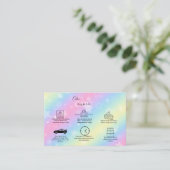 Elegant Glam Iridescent Holographic Cake Care Bus Visitekaartje (Staand voorkant)