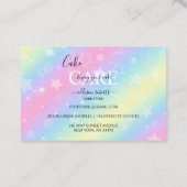 Elegant Glam Iridescent Holographic Cake Care Bus Visitekaartje (Achterkant)