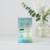 Elegant Glam Iridescent Holographic Cake Care Visitekaartje (Staand voorkant)