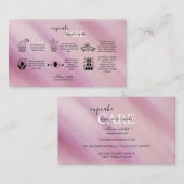 Elegant Glam Iridescent Holographic Cupcake Care Visitekaartje (Voorkant / Achterkant)