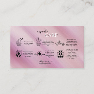 Elegant Glam Iridescent Holographic Cupcake Care Visitekaartje