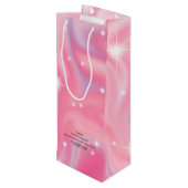 Elegant Glam Iridescent Holographic Wine Gift Bag Wijn Cadeautas (Achterkant Gekanteld)