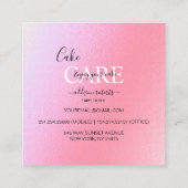 Elegant Glam Iridescent Sparkle Cake Care Squar Vierkante Visitekaartje (Achterkant)