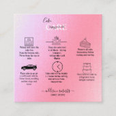 Elegant Glam Iridescent Sparkle Cake Care Squar Vierkante Visitekaartje (Voorkant)