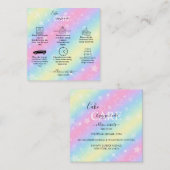 Elegant Glam Iridescent Sparkle Cake Care Square Vierkante Visitekaartje (Voorkant / Achterkant)