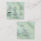 Elegant Glam Iridescent Sparkle Cake Care Square Vierkante Visitekaartje (Voorkant / Achterkant)