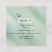 Elegant Glam Iridescent Sparkle Cake Care Square Vierkante Visitekaartje (Achterkant)