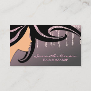 Elegant glam make keup hair blush gold glitter dru visitekaartje