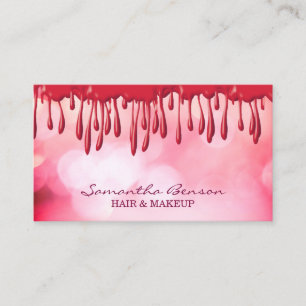 Elegant glam make-up haar blush roze glitter drupp visitekaartje