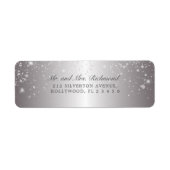 Elegant & Glam Metallic Silver Glitter Etiket (Voorkant)