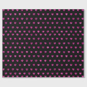 Elegant Glam Pink Gem Hearts Romantic Valentijn Cadeaupapier (Vlak)
