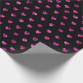 Elegant Glam Pink Gem Hearts Romantic Valentijn Cadeaupapier (Hoek)