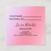 Elegant Glam pink Holographic Referral Card (Achterkant)