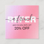 Elegant Glam pink Holographic Referral Card (Voorkant)