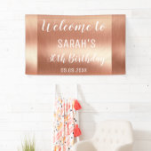 Elegant Glam Roos Gold 30e verjaardag achtergrond Spandoek (Insitu)