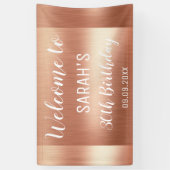 Elegant Glam Roos Gold 30e verjaardag achtergrond Spandoek (Verticaal)