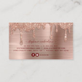 Elegant Glam Roos Gold Glitter Drip Hair Makeup Visitekaartje (Achterkant)