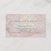 Elegant Glam Roos Gold Glitter Sparkles Pastel Visitekaartje (Achterkant)