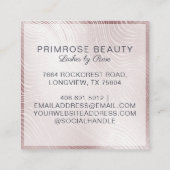 Elegant Glam Roos Gold & Navy Luxe Abstract Vierkante Visitekaartje (Achterkant)