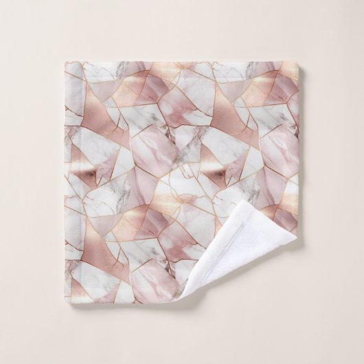 Elegant Glam Roos Goud Agaat Marmeren Patroon Bad Handdoek (Wasdoekje)