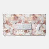 Elegant Glam Roos Goud Agaat Marmeren Patroon Bureaumat (Keyboard & Muis)
