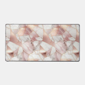 Elegant Glam Roos Goud Agaat Marmeren Patroon Bureaumat (Voorkant)