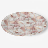 Elegant Glam Roos Goud Agaat Marmeren Patroon Papieren Bordje (Gekanteld)