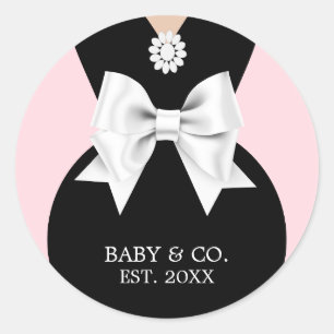Elegant Glam Roze Baby & Co Tiffany Baby Shower Ronde Sticker