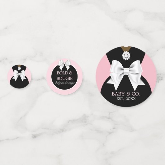 Elegant Glam Roze Etnische Prinses Baby shower Confetti (Achterkanten)