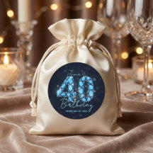 Elegant Glam Sapphire Blue Gemstone 40th Birthday