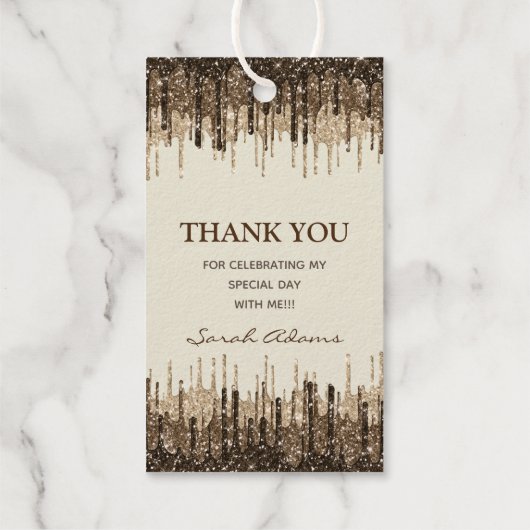 Elegant Glam Silver Gold 50 Fab Birth Real Cadeaulabels (Achterkant)