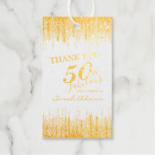 Elegant Glam Silver Gold 50 Fab Birth Real Cadeaulabels (Voorkant)