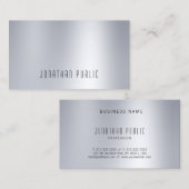 Elegant Glam Silver-look Professional Simple Plain Visitekaartje (Voorkant / Achterkant)