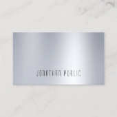 Elegant Glam Silver-look Professional Simple Plain Visitekaartje (Voorkant)
