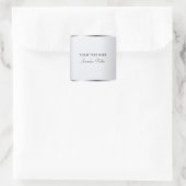 Elegant Glam Silver Sjabloon Kalligrafie Script Vierkante Sticker (Tas)