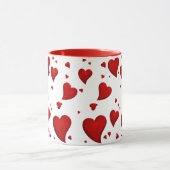 Elegant Glam Stijlvolle Trendy Red Heart valentijn Mok (Midden)