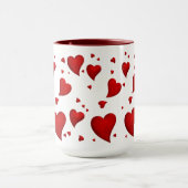 Elegant Glam Stijlvolle Trendy Red Heart valentijn Mok (Midden)