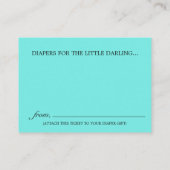 Elegant Glam Tiffany Luier Raffle Baby shower Informatiekaartje (Achterkant)