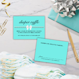 Elegant Glam Tiffany Luier Raffle Baby shower Informatiekaartje