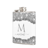 Elegant Glam Torn Glitter Paper Name Monogram Heupfles (Links)