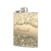 Elegant Glam Torn Glitter Paper Name Monogram Heupfles (Links)