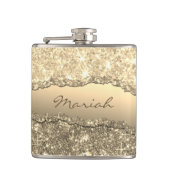 Elegant Glam Torn Glitter Paper Name Monogram Heupfles (Voorkant)