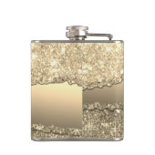 Elegant Glam Torn Glitter Paper Name Monogram Heupfles (Achterkant)