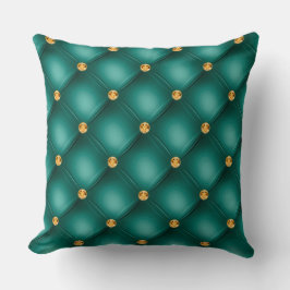 Elegant Glam Tufted Gold Diamond Blauwgroen Groen Kussen