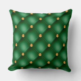 Elegant Glam Tufted Gold Diamond Emerald Green Kussen