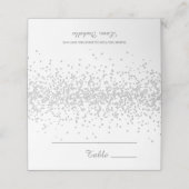Elegant Glam White Silver Glitter Birthday Plaatskaartje (Buitenkant ongevouwen)