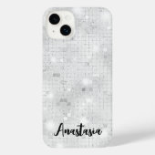 Elegant Glam White Silver Glitz Sparkle iPhone Hoesje (Achterkant)
